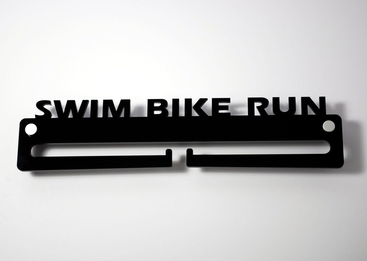 Medal Display Hanger Holder SWIM BIKE RUN Black Acrylic